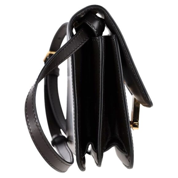 Burberry Medium TB Logo Flap Shoulder Bag in Black Leather - Picture 2 of 7